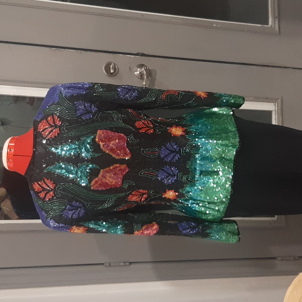 Vintage silk jacket - Picture 2 of 8